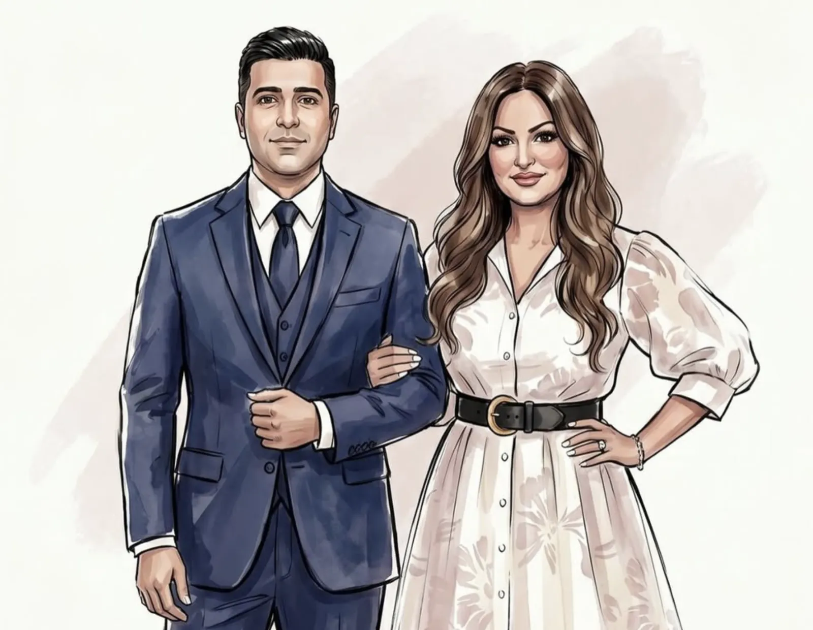 Illustration of Dr. Rishi Seth and Neera Seth, founders of Seth Premier Medical