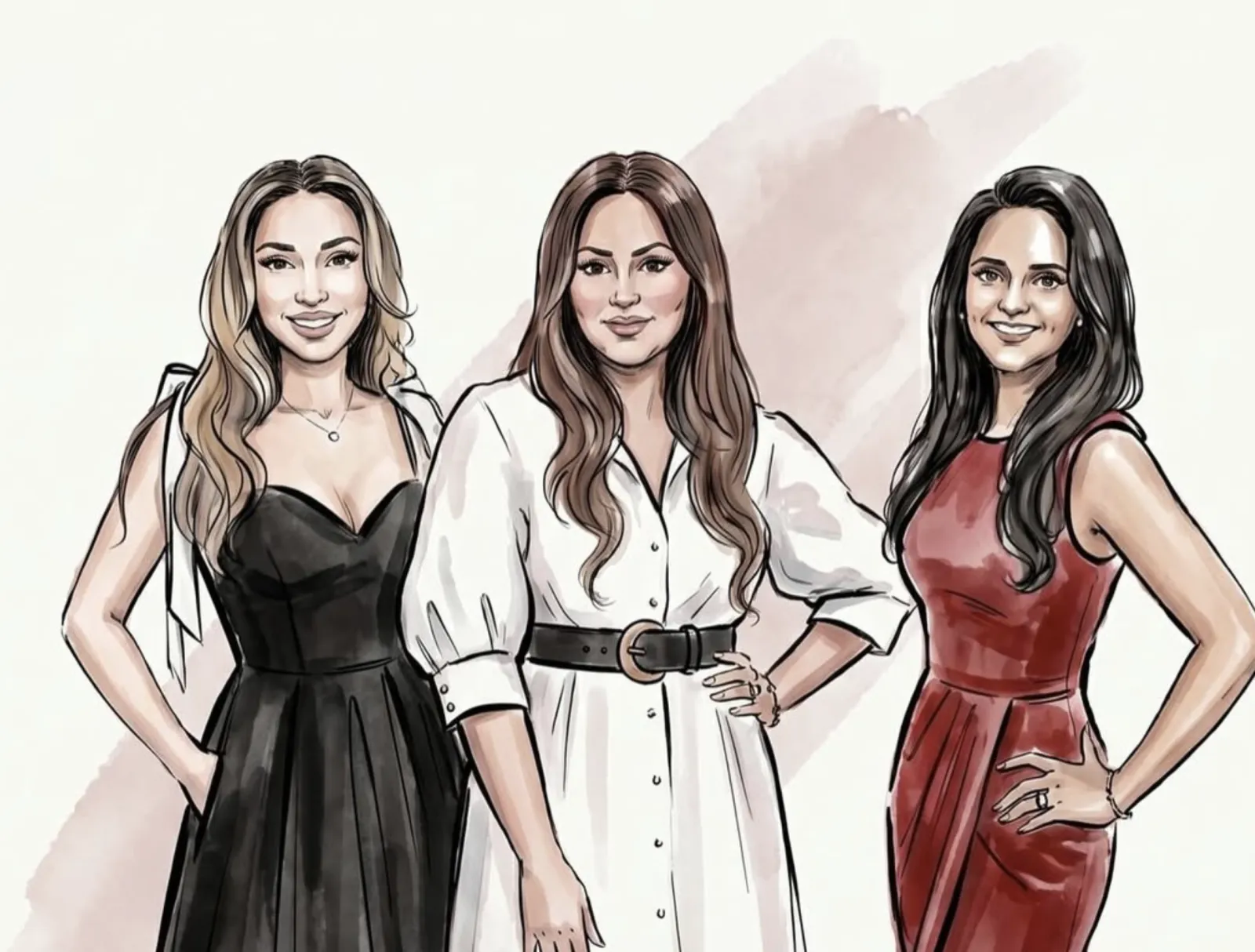 Illustration of Neera Seth with fellow Tampa Magazine Women to Watch honorees